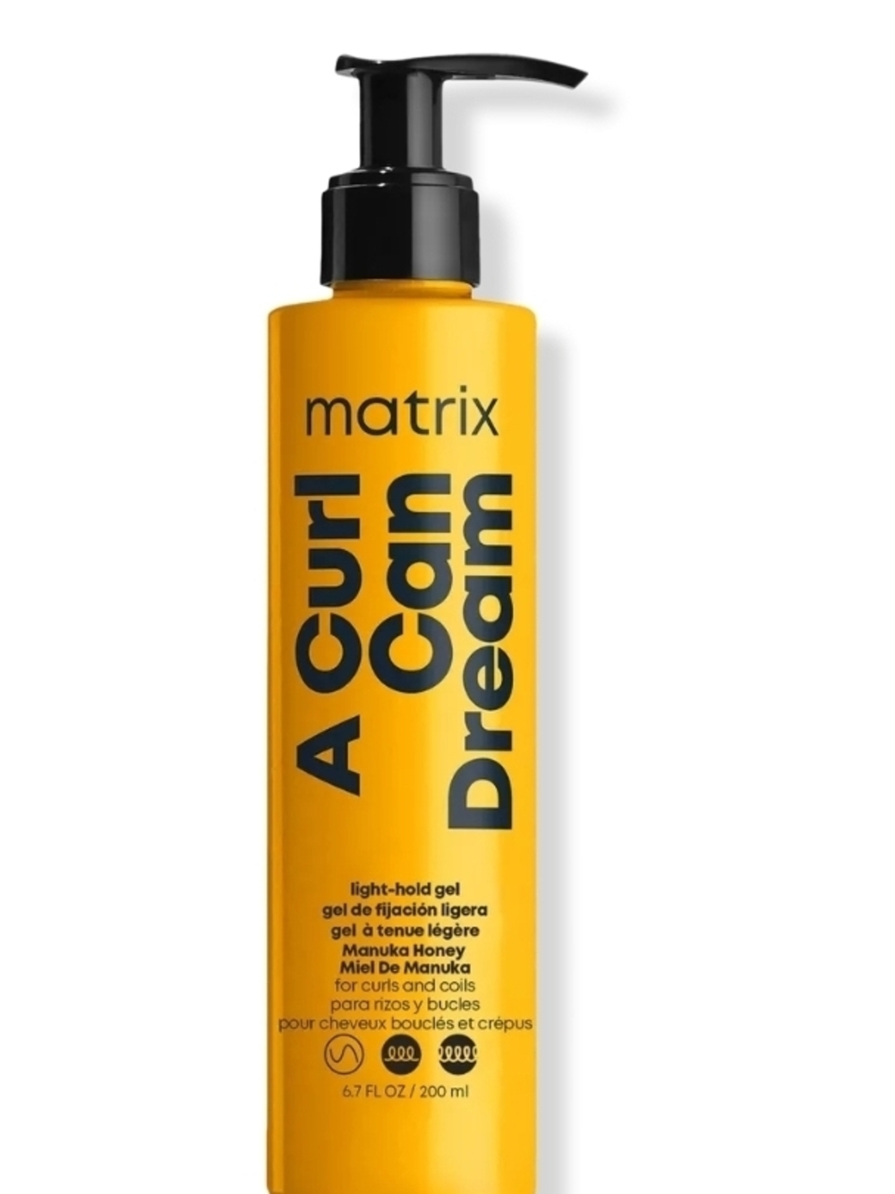 Matix A Curl Can Dream Light-Hold Gel - Yellow with Black Pump